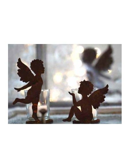 Engelfiguren kaufen und Engel Bastel-Ideen Engels Putte stehend - vorne an Platte - Höhe 19 cm - klein - Weihnachtsdeko 
Edelro
