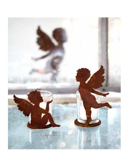 Engelfiguren kaufen und Engel Bastel-Ideen Engels Putte stehend - vorne an Platte - Höhe 19 cm - klein - Weihnachtsdeko 
Edelro