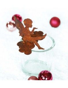 Engelfiguren kaufen und Engel Bastel-Ideen Kantenhocker Putten Engel auf Wolke mit Kusshand - 13 cm hoch - für Glasvasen Weihnac