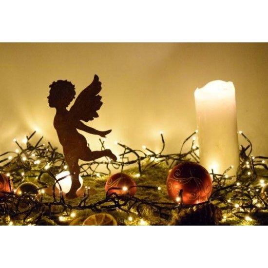 Engelfiguren kaufen und Engel Bastel-Ideen Engels Putte stehend - vorne an Platte - Höhe 19 cm - klein - Weihnachtsdeko 
Edelro