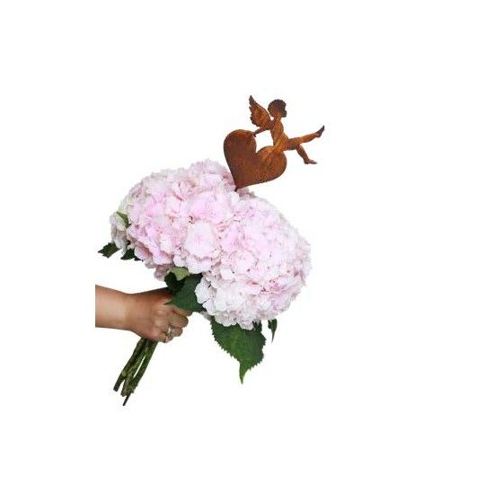 Putten Engel und Engelskinder (Putto) Engelsputte auf Herz sitzend als Gartenstecker 16 cm hoch 
Höhe 16 cm
Breite 15 cm
zzgl