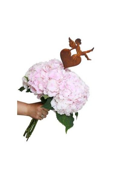 Putten Engel und Engelskinder (Putto) Engelsputte auf Herz sitzend als Gartenstecker 16 cm hoch 
Höhe 16 cm
Breite 15 cm
zzgl