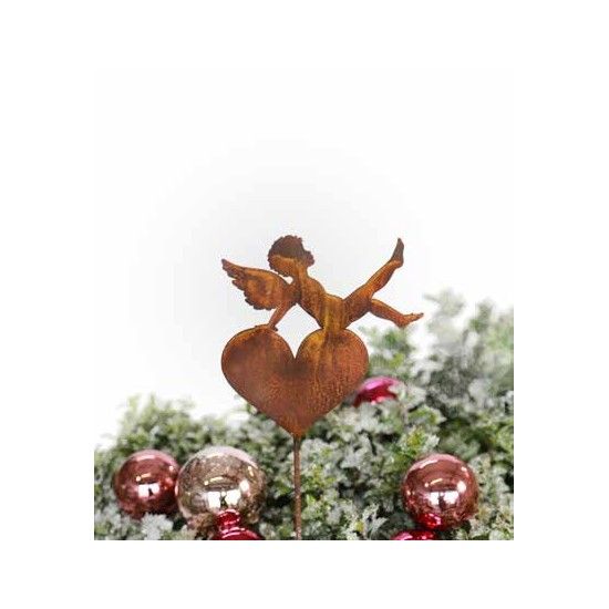 Putten Engel und Engelskinder (Putto) Engelsputte auf Herz sitzend als Gartenstecker 16 cm hoch 
Höhe 16 cm
Breite 15 cm
zzgl