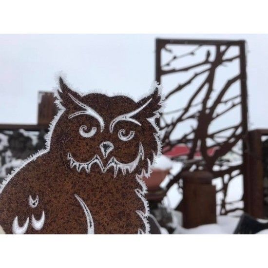 Deko Eulen Deko Eule - Stockus - Gartenstecker, Höhe 20 cm - Gesamthöhe 118 cm 
Tolle Eule aus Metall für den Garten - Deser Ga