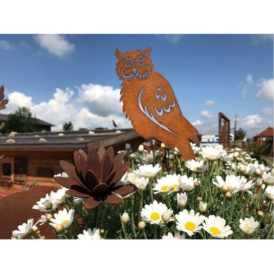 Deko Eulen Deko Eule - Stockus - Gartenstecker, Höhe 20 cm - Gesamthöhe 118 cm 
Tolle Eule aus Metall für den Garten - Deser Ga