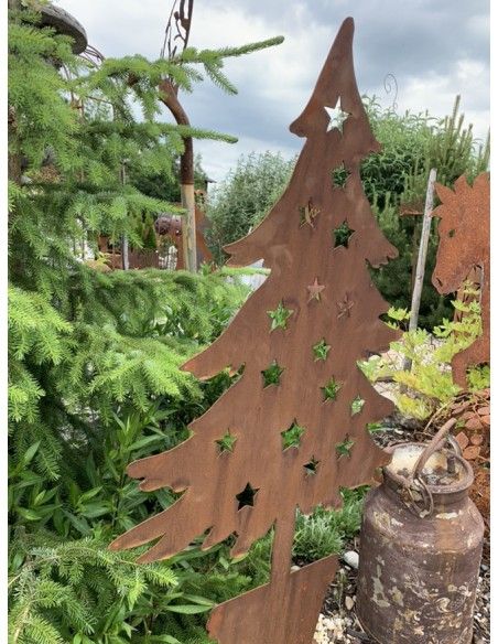 Deko Tanne im Topf mit Sternen - Metall Weihnachtsbaum 100 ...