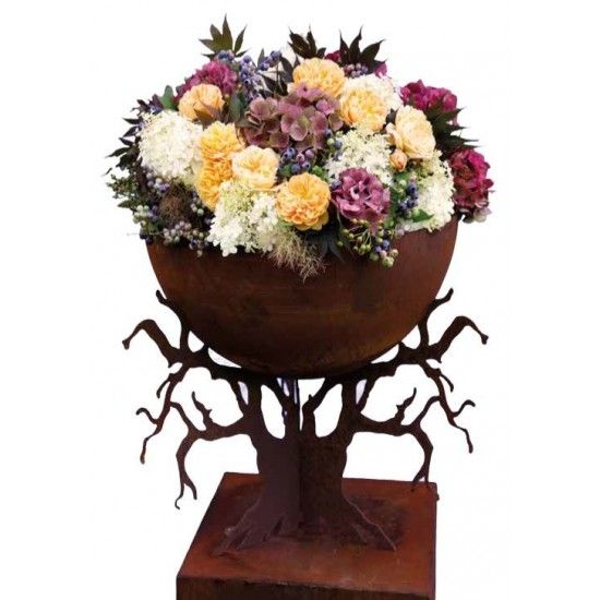 runde Pflanzschalen Halbkugelschale 30 cm Ø - Pflanzschale halbrund aus Metall Schöne Halbkugelschale aus Metall als Blumenschal