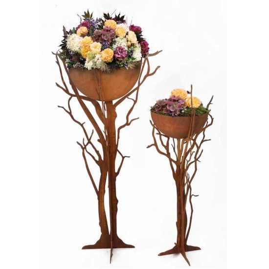 runde Pflanzschalen Halbkugelschale 30 cm Ø - Pflanzschale halbrund aus Metall Schöne Halbkugelschale aus Metall als Blumenschal