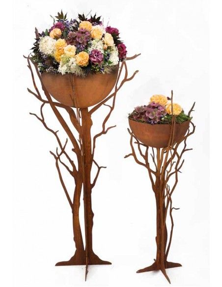 runde Pflanzschalen Halbkugelschale 30 cm Ø - Pflanzschale halbrund aus Metall Schöne Halbkugelschale aus Metall als Blumenschal