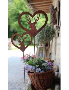 Deko Hirsch als Gartenstecker im Herz
- Edelrost Gartendeko 2