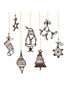 Weihnachtsbaumschmuck und Christbaumschmuck Lustige Edelrost-Weihnachtsanhänger 7er Set, Höhe 15-23 cm - Weihnachtsbaumschmuck 7