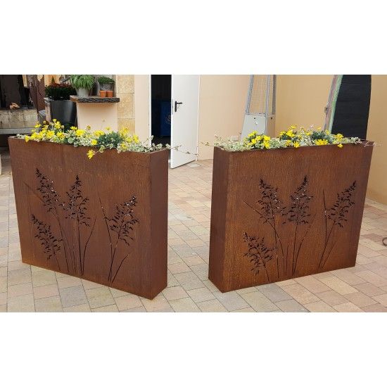 Sichtschutzwände und Paravents Gras Raumteiler 120 cm breit mit Ausschnitten auf beiden Seiten H 100 cm T 20 cm 
toller Raumtei