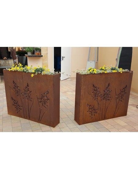 Sichtschutzwände und Paravents Gras Raumteiler 120 cm breit mit Ausschnitten auf beiden Seiten H 100 cm T 20 cm 
toller Raumtei