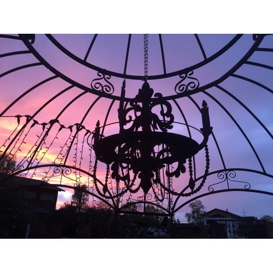 Deko zum Hängen Kronleuchter für Kerzen zum Hängen mit Tablett Ablage, H 54 cm, B 50 cm Kronleuchter 3D zum Aufhängen mit Ablage