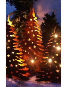 Weihnachtsbaum Metall und Edelrost Doppelter Christbaum mit Zwischenböden für Teelichter - Höhe 160cm 
Höhe 160 cm
Tiefe 12 cm 2