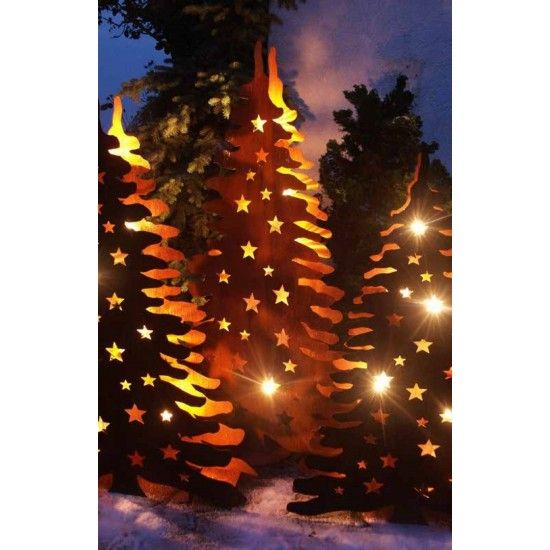 Weihnachtsbaum Metall und Edelrost Doppelter Christbaum mit Zwischenböden für Teelichter - Höhe 160cm 
Höhe 160 cm
Doppelte Ch