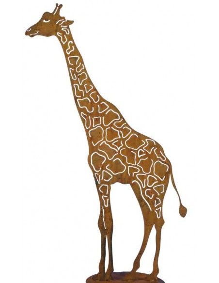 Gartenskulptur Giraffe 200 cm hoch - afrikanische Gartendeko Rost Höhe 200 cm
Schulterhöhe 130 cm
Breite 97 cm
Gewicht