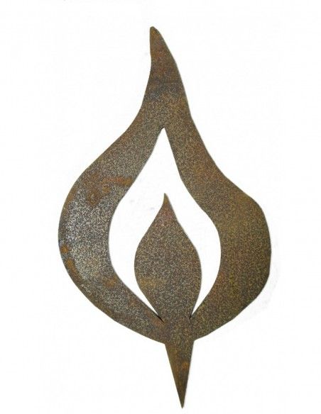 rostige Flammen Kerzenflamme mit Spieß 15cm hoch - Rostflamme Metall Gesamthöhe 15 cm

