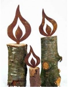 rostige Flammen Kerzenflamme mit Spieß 20 cm hoch - Rostflamme Gesamthöhe 20cm
Die Kerzenflamme aus Edelrost eignet sich gut um 2