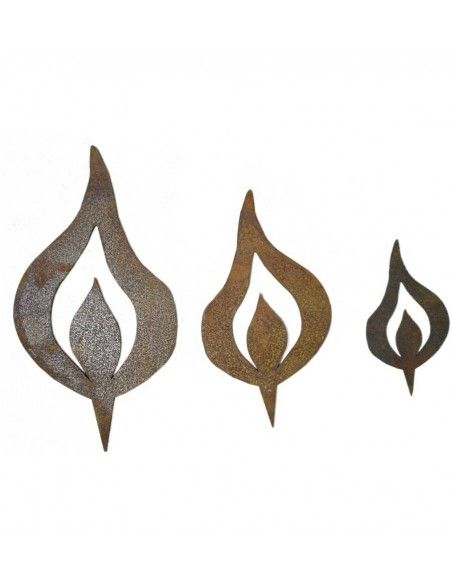 rostige Flammen Kerzenflamme Mini mit Spieß Höhe 8 cm Rostflamme Mini Rostflamme für kleine Holzstämme bis Ø 4-6 cm
Ideal zum K