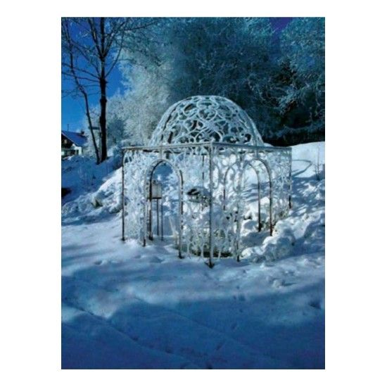 Pavillon und Kiosk Rank-Pavillon Metall Oase, 2,5 x 2,5 x 3,5 m 
An den hunderten Kringel wachsen deine Rosen und Kletterpflanz