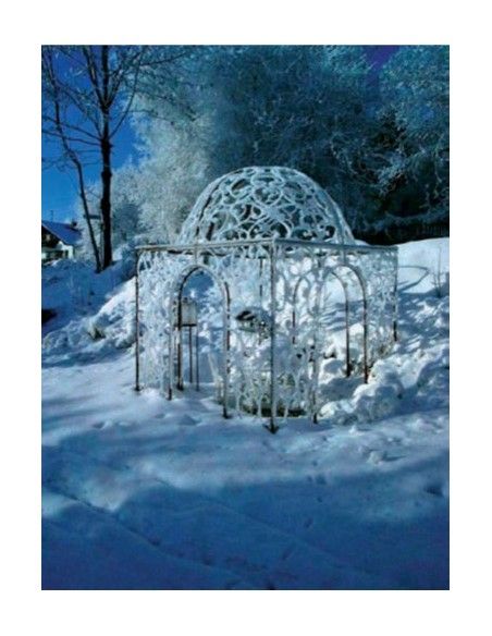 Pavillon und Kiosk Rank-Pavillon Metall Oase, 2,5 x 2,5 x 3,5 m 
An den hunderten Kringel wachsen deine Rosen und Kletterpflanz