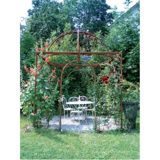 Pavillon und Kiosk Rank-Pavillon Metall Oase, 2,5 x 2,5 x 3,5 m 
An den hunderten Kringel wachsen deine Rosen und Kletterpflanz