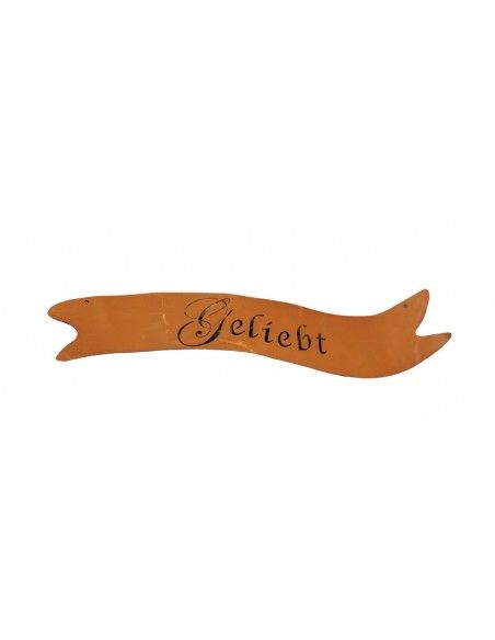 Grabdeko Metall Banner mit Schriftzug - Geliebt - Breite 40 cm