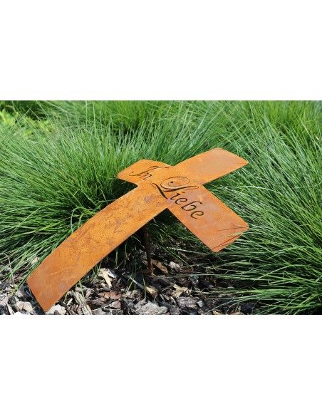 Metall Grabkreuz mit Schriftzug - Ruhe in Frieden - Höhe 35 cm Metall Grabkreuz mit Schriftzug - Ruhe in Frieden - Höhe 35 cm