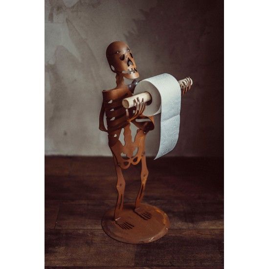 Metall Skelett als Klopapierhalter - Halloween - Höhe 65 cm
