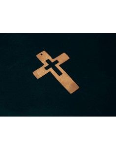 Kleines Metall Doppelkreuz als Grabdeko - Höhe 12 cm 2