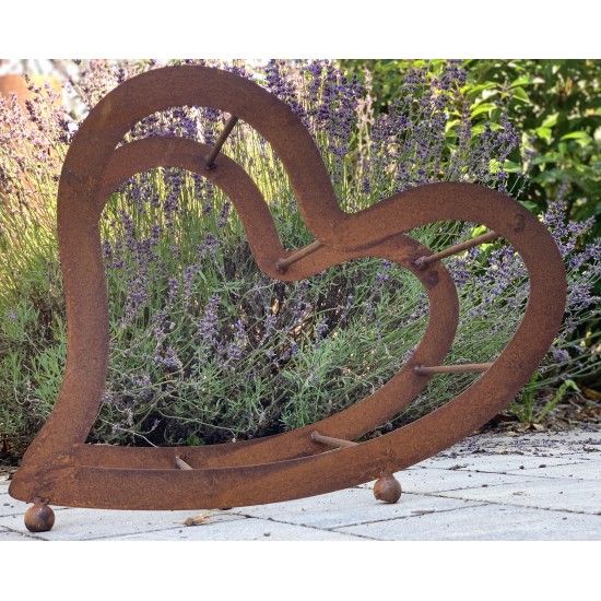 Kaminholzregale und Herzen Metall Kaminholzregal Herz liegend - klein - 50 cm Breit 
liegendes Herz für Holz z.B. Birkenholz al