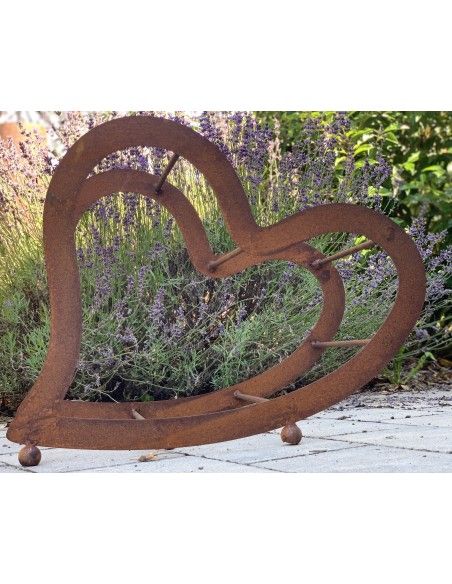 Kaminholzregale und Herzen Metall Kaminholzregal Herz liegend - klein - 50 cm Breit 
liegendes Herz für Holz z.B. Birkenholz al