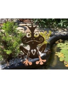 Edelrost Froschkönig Metalldeko Deko für die Gartengestaltung Deko für den Außenbereich 2
