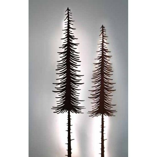 XXL Bäume ab 120 cm Edelrost Tanne lang - schmal 180 cm hoch 
Höhe 180 cm
ohne Befestigung

Die schmalen Deko Tannen sind au