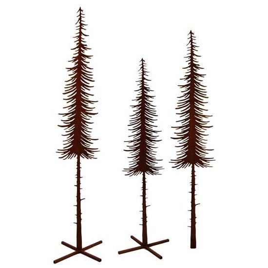 XXL Bäume ab 120 cm Edelrost Tanne lang - schmal 180 cm hoch 
Höhe 180 cm
ohne Befestigung

Die schmalen Deko Tannen sind au