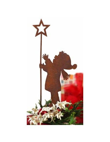 Weihnachtsdeko Aussen Dekofigur Junge Benjamin mit Sternenstab Höhe 30 cm - Weihnachtsdeko für innen Der Junge Benjamin ist eine