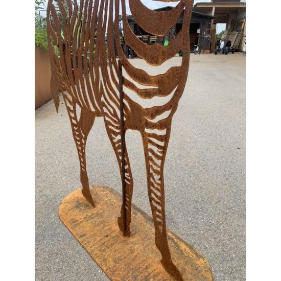 Afrika Edelrost Zebra XXL 150 cm hoch - Metall Gartenfigur Afrika 
Zebra in XXL Version für einen großen Garten der Blickfang!
