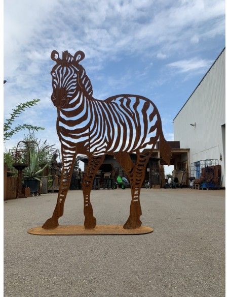 Afrika Edelrost Zebra XXL 150 cm hoch - Metall Gartenfigur Afrika 
Zebra in XXL Version für einen großen Garten der Blickfang!
