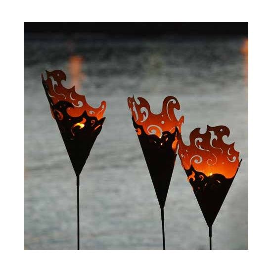 Barock Deko Barock  Pflanztüte - Cono - als Gartenstecker zum Bepflanzen 50 cm hoch + Eisenstange 120 Barock Pflanztüte als ausg