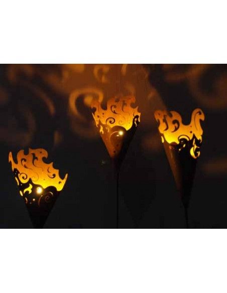 Barock Deko Barock  Pflanztüte - Cono - als Gartenstecker zum Bepflanzen 50 cm hoch + Eisenstange 120 Barock Pflanztüte als ausg