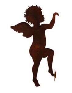 Putten Engel und Engelskinder (Putto) Rost Engel kletternd, zum Einhängen, Höhe 25 cm Kletterndes Engelchen zum Einhängen
Höhe