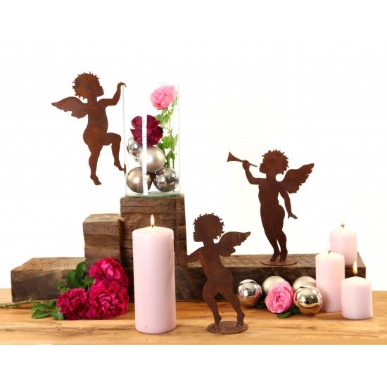 Putten Engel und Engelskinder (Putto) Rost Engel kletternd, zum Einhängen, Höhe 25 cm Kletterndes Engelchen zum Einhängen
Höhe 