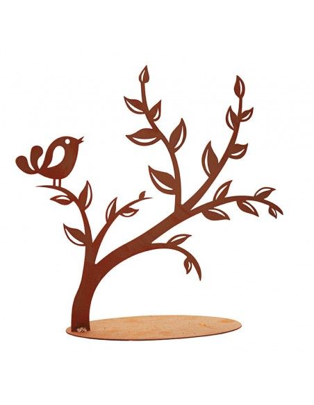 Deko Spatz auf Ast - Metall - Höhe 42 cm