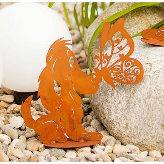 Deko Hund mit Schmetterling - Höhe 41 cm