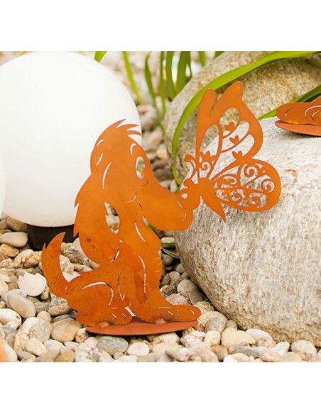 Deko Hund mit Schmetterling - Höhe 41 cm