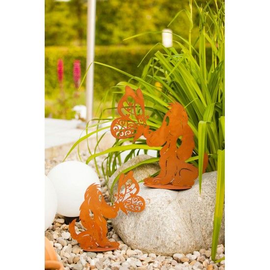 Deko Hund mit Schmetterling - Höhe 41 cm