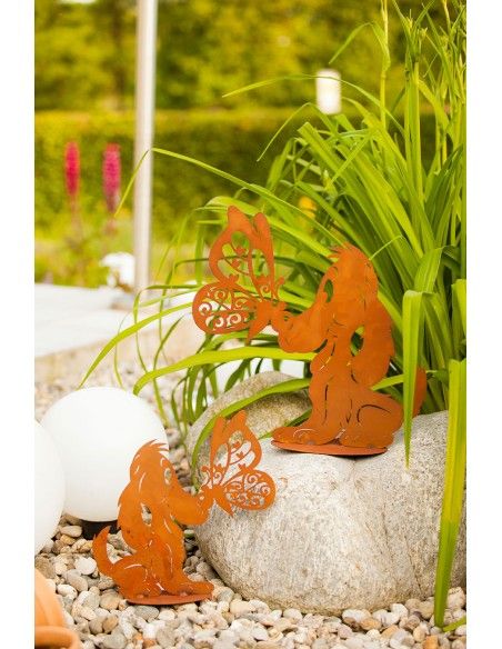 Deko Hund mit Schmetterling - Höhe 41 cm