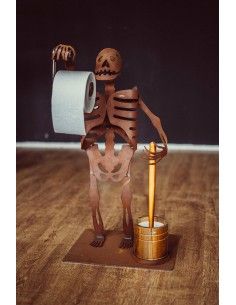 Deko Skelett als Klopapierhalter mit Klobürste - Halloween - Höhe 65 cm 2