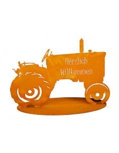 Deko Traktor aus Metall mit Aufschrift - Herzlich Willkommen - Breite 44 cm